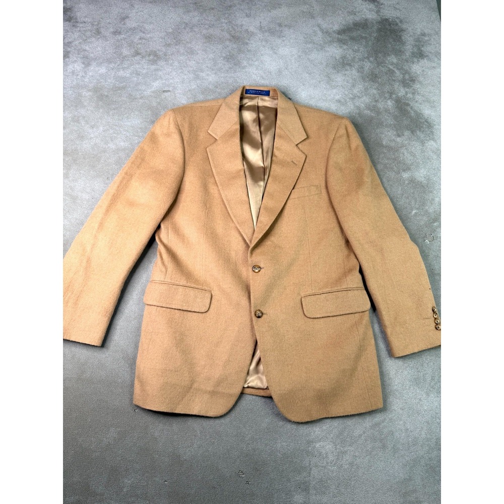 Vintage Nordstrom Classic Sport Coat Mens 42 L Tan 100% Camel Hair Professional